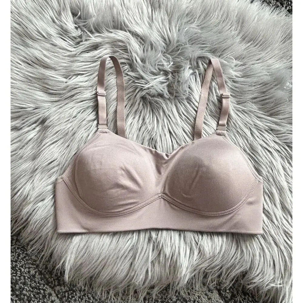 Warners Elastane Bra 34B Simply Perfect‎ Smoothing Wireless Convertible Mauve